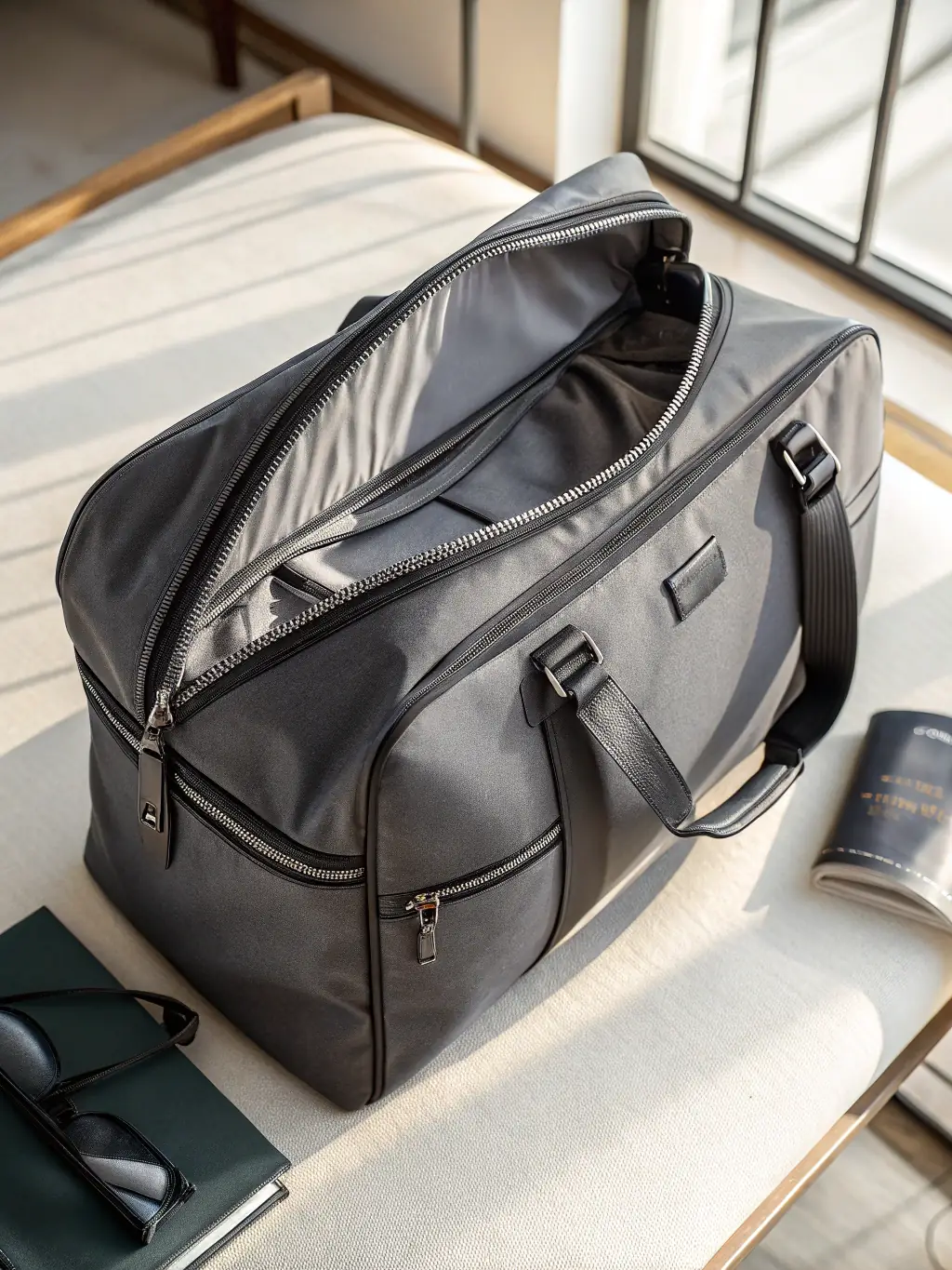 A stylish Travelpro Maxlite 5 Suitcase in an airport lounge, showcasing its lightweight design and spacious interior for premium travel.